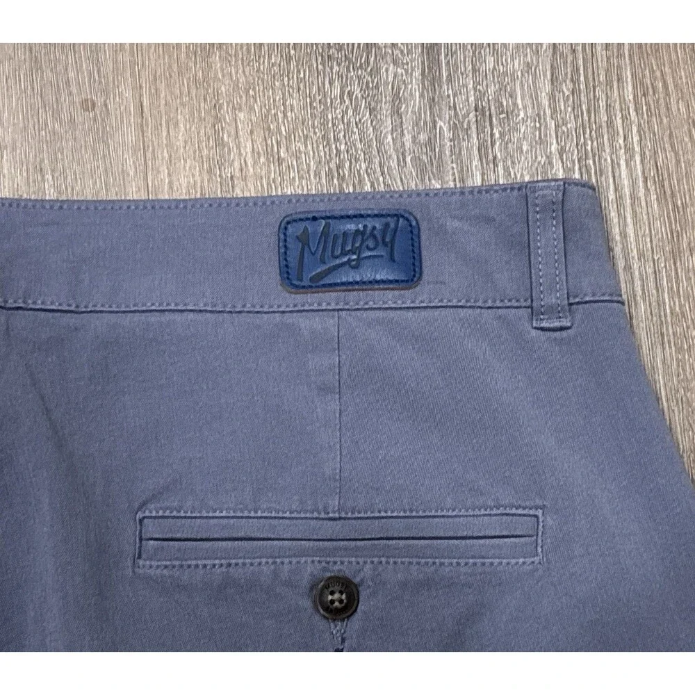 Mugsy Shorts Mens 35 Blue Marinas Stretch Chino Pockets 9